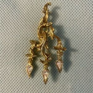 💎 4 for $20💎 Vintage Goldtone and Faux Diamond Pin Brooch Formal, Party